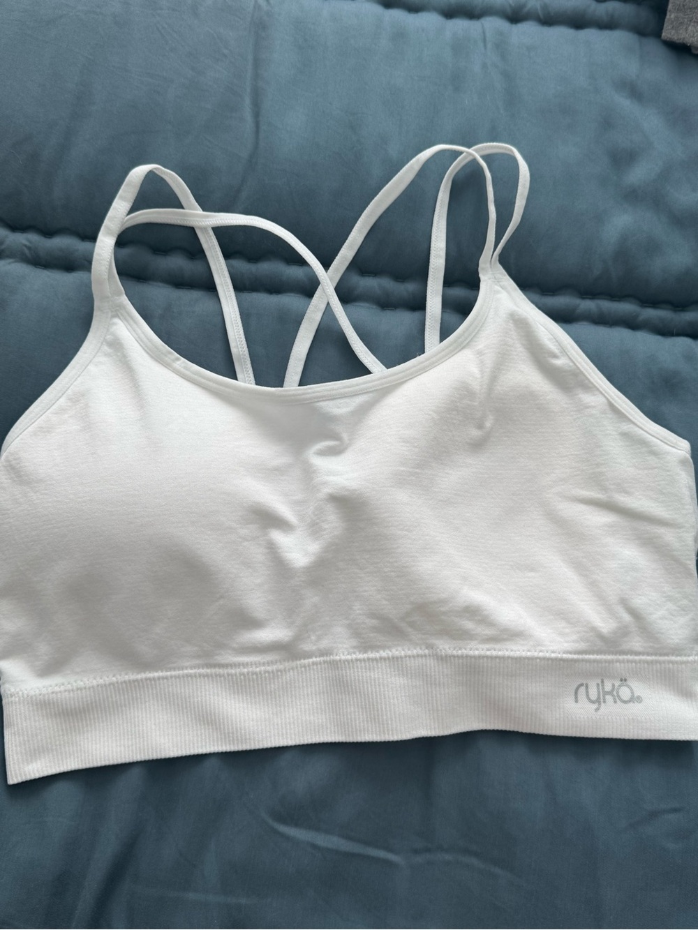 Ryka White Double-Strap Light Support Sports Bralette